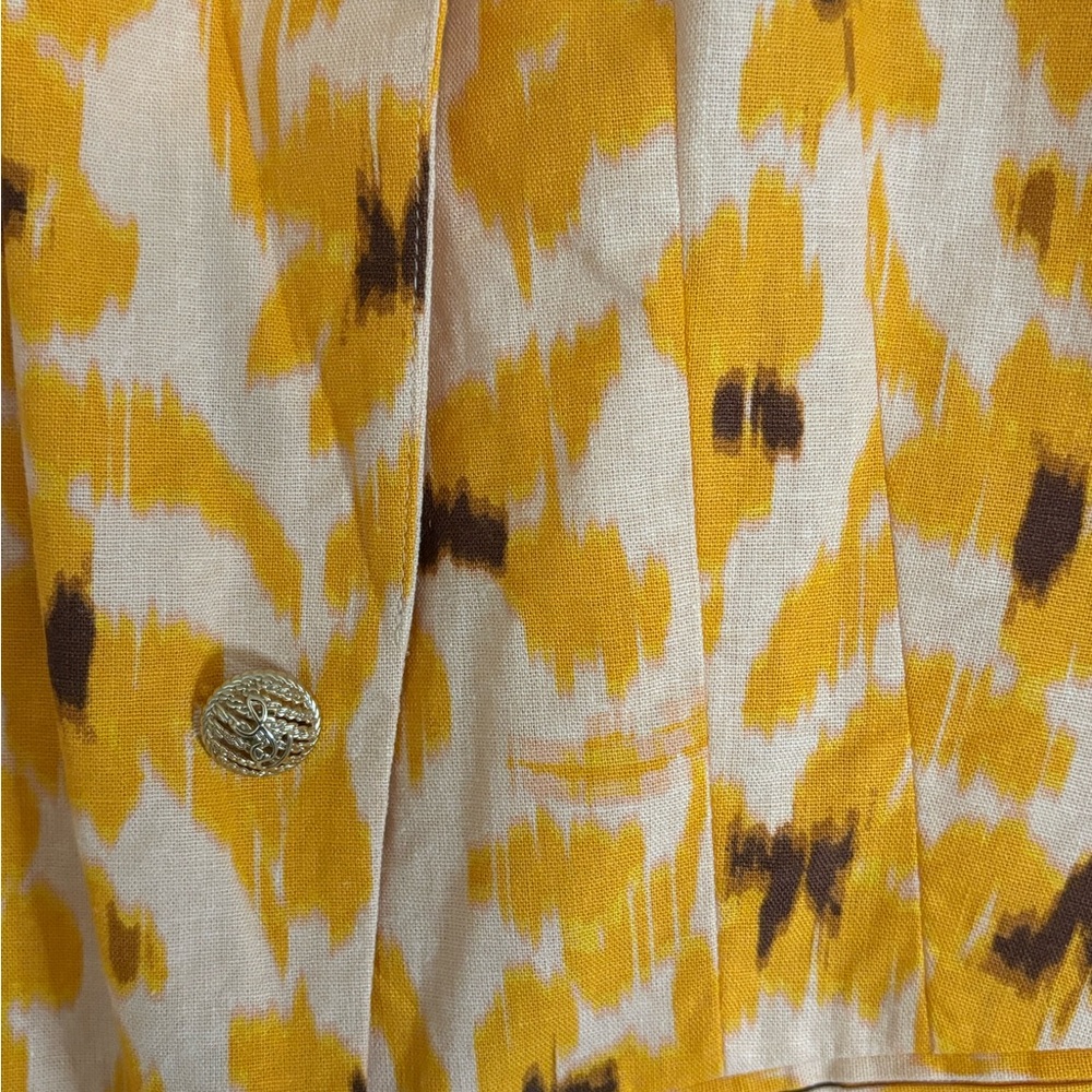 Sam Edelman Floral Yellow and Brown Blazer